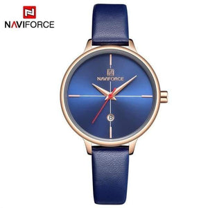 Planet Gates Blue Women Watch Fashion Quartz Lady Blue PU Watchband Date Casual 3ATM Waterproof Wristwatch Gift for Girl Wife Woman