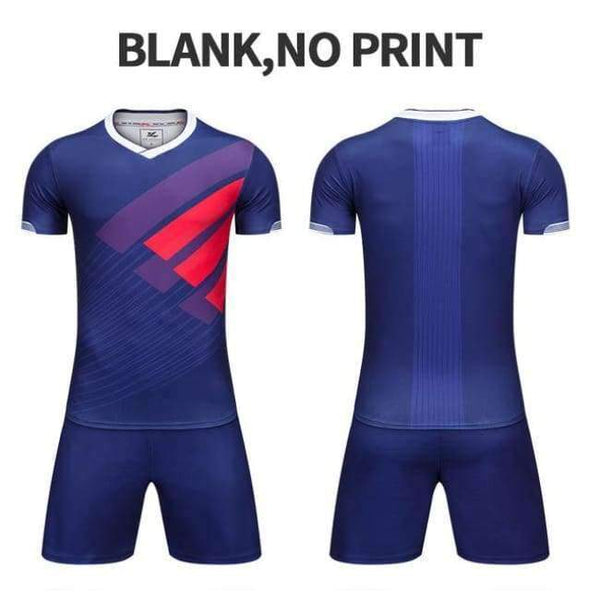 Jersey Men France Team Training Uniform Sets Futebol Football Suits Breathable Sport Clothing High Quality Shirts Jianfei - Blue / Xl