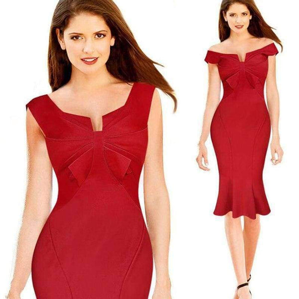 Planet Gates Blue / XL Party Dresses Sexy Slash Neck Backless Mid Calf Dresses For Ladies 2017 Summer Fashion Solid Sheath Event Female Dress