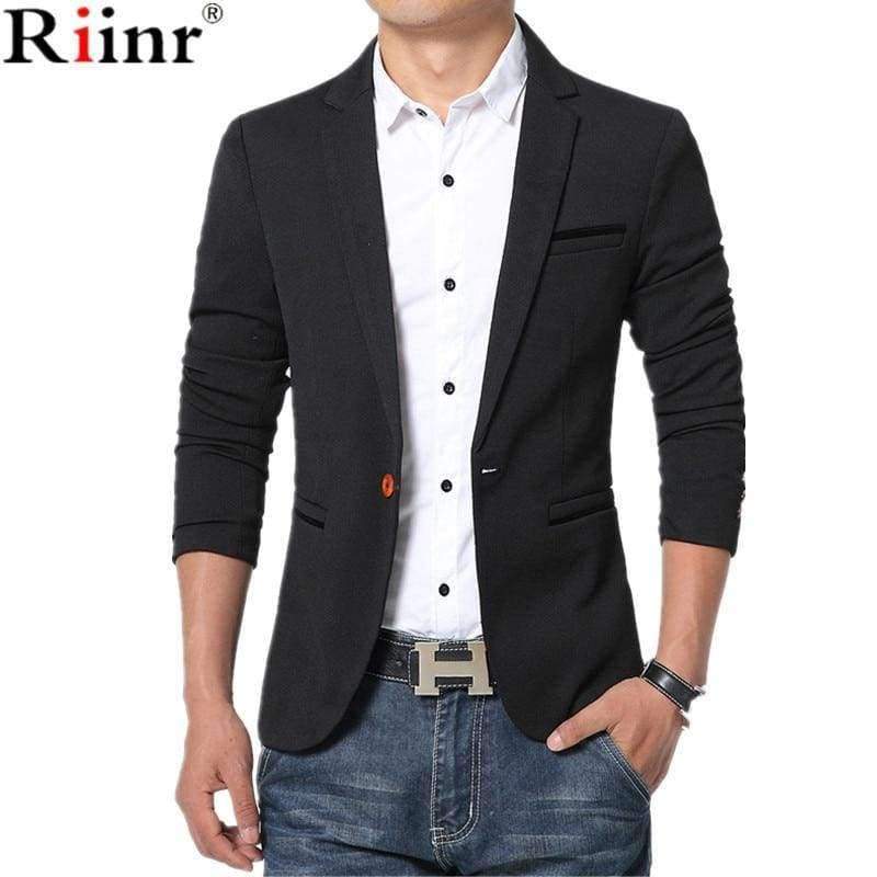 Planet Gates Blue / XL Riinr  New Arrival Luxury Men Blazer New Spring Fashion Brand High Quality Cotton Slim Fit Men Suit Terno Masculino Blazers Men
