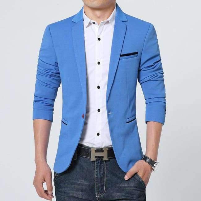 Planet Gates Blue / XL Riinr  New Arrival Luxury Men Blazer New Spring Fashion Brand High Quality Cotton Slim Fit Men Suit Terno Masculino Blazers Men