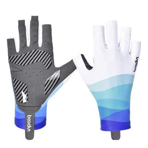 Planet Gates Blue / XL Summer Men Women Fishing Gloves Half Finger Breathable Cool Fabric Non-Slip Silicone Lure Fishing Sailing Sports Glove
