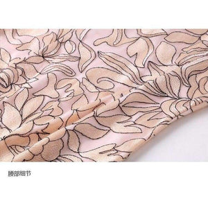 Planet Gates blue / XL Womens Fashion Summer Party Event Dress 2018 Ladies V-Neck Allover Exquisite Embroidery Lace up Dress Knee Length