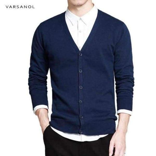 Planet Gates blue XR333 / M Varsnaol New Brand Sweater Men V-Neck Solid Slim Fit Knitting Mens Sweaters Cardigan Male 2018 Autumn Fashion Casual Tops Hots