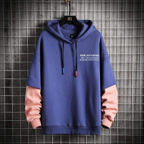 Planet Gates Blue / XS Sweatshirts Hoodie Harajuku Vintage Painted Style Splicing Hip Hop Creativity Streetwear Male  Cotton Men Hoodies