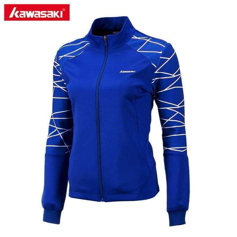Planet Gates Blue / XXL Kawasaki Brand Autumn Women Ladies Sports Jackets Windproof Warm Breathable Professional Tennis Badminton Gym Jacket JK-172805