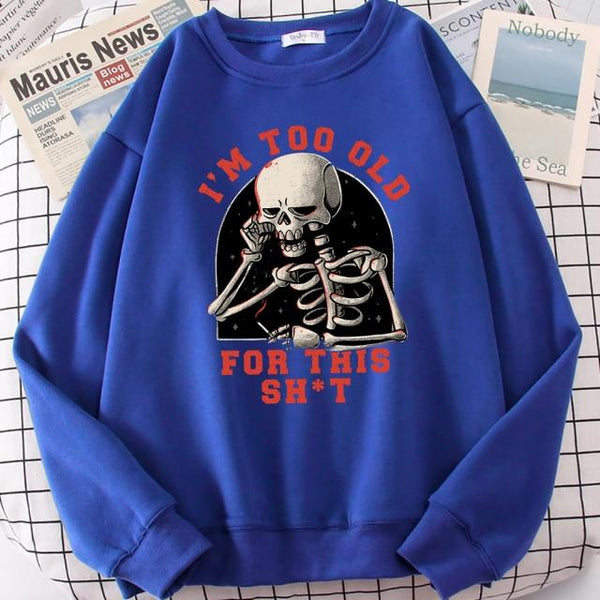 Planet Gates Blue / XXL Skull Print Hoodie Cartoon Clothing Men's Hoodie Sweatshirt Hip Hop Tracksuit Fashion Streetwear Round Neck Oversized Hoodies