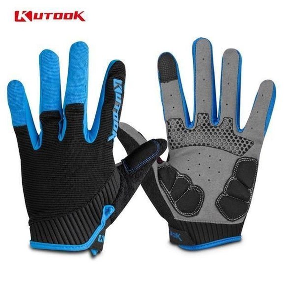 Planet Gates Blue / XXL Winter Full Finger Gloves Men Touch Screen Anti-shock Breathable Fitness Gloves Weightlifting Sports