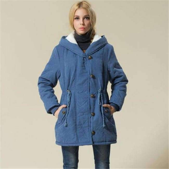 Planet Gates blue / XXL Women Winter Jackets Cotton Padded Female Version Long Section Cashmere Coat Winter Jackets XXL XXXL XXXXL Parka C1612