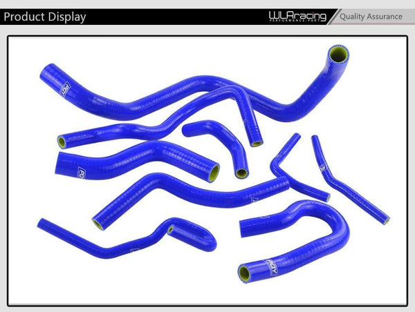 Planet Gates Blue & Yellow 9Pcs Silicone Radiator Coolant Hose Kit For Honda CIVIC SOHC D15 D16 EG EK 92-00 With PQY logo