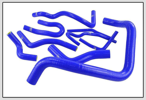 Planet Gates Blue & Yellow 9Pcs Silicone Radiator Coolant Hose Kit For Honda CIVIC SOHC D15 D16 EG EK 92-00 With PQY logo