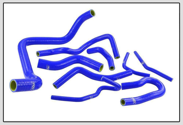 Planet Gates Blue & Yellow 9Pcs Silicone Radiator Coolant Hose Kit For Honda CIVIC SOHC D15 D16 EG EK 92-00 With PQY logo