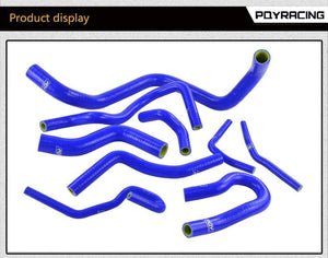 Planet Gates Blue & Yellow D15/16 Silicone Radiator Coolant Hose , Silicone hose kit With PQY logo For Honda CIVIC SOHC D15 D16 EG EK 92-00