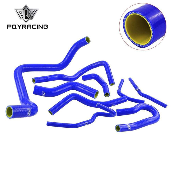 Planet Gates Blue & Yellow D15/16 Silicone Radiator Coolant Hose , Silicone hose kit With PQY logo For Honda CIVIC SOHC D15 D16 EG EK 92-00
