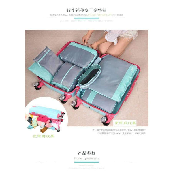 Planet Gates Blue YINUO 7PCS/Set Travel Organizer Clothing Storage Organization Zip Lock Plastic Waterproof Garment Shoes Socks Luggage Bags