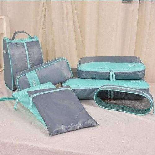 Planet Gates Blue YINUO 7PCS/Set Travel Organizer Clothing Storage Organization Zip Lock Plastic Waterproof Garment Shoes Socks Luggage Bags