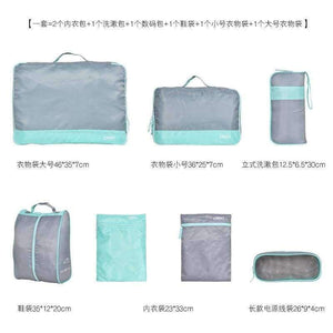 Planet Gates Blue YINUO 7PCS/Set Travel Organizer Clothing Storage Organization Zip Lock Plastic Waterproof Garment Shoes Socks Luggage Bags