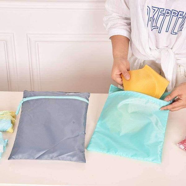 Planet Gates Blue YINUO 7PCS/Set Travel Organizer Clothing Storage Organization Zip Lock Plastic Waterproof Garment Shoes Socks Luggage Bags