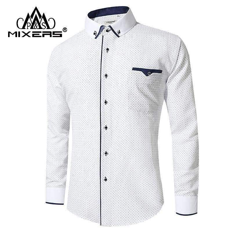 Planet Gates Blue018 / EU Size S New Arrival 2018 White Shirt Men Long Sleeve Business Casual Shirts Men Dress Shirts Comfortable Clothing Camisa Masculina