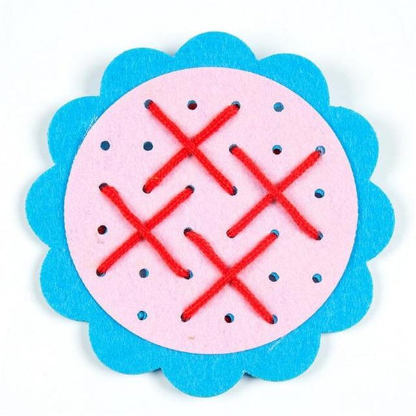 Planet Gates Blue16X16cm Teaching Kindergarten Manual DIY Weave Cloth Baby Early Learning Education Toys Montessori Teaching Aids Math Toys