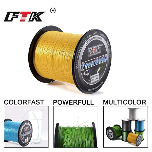 Planet Gates Blue500M / 0.4 Braided Line Fishing cord  8-60LB 0.1-0.4mm 4 Strand  Multifilament Fishing PE Braided Wire 500M Fishing line