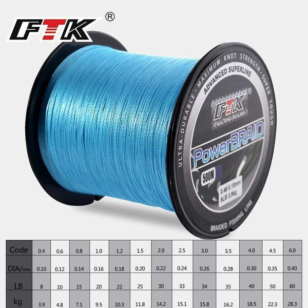 Planet Gates Blue500M / 0.4 Braided Line Fishing cord  8-60LB 0.1-0.4mm 4 Strand  Multifilament Fishing PE Braided Wire 500M Fishing line