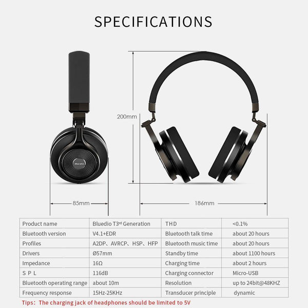 Planet Gates Bluedio T3  Wireless  bluetooth Headphones/headset with Bluetooth 4.1 Stereo and microphone for music wireless headphone