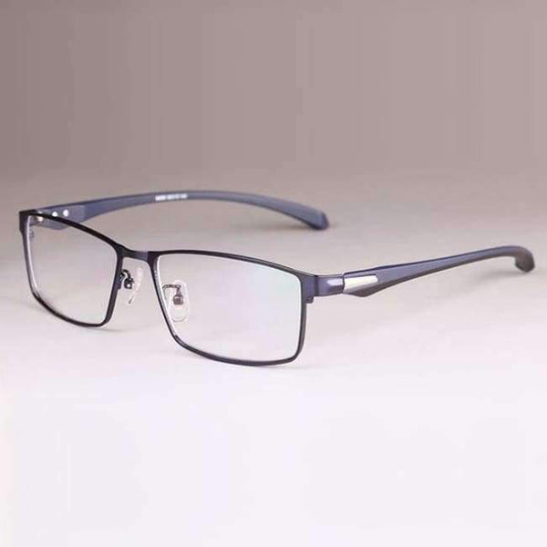 Planet Gates BlueFullRim Men Titanium Alloy Eyeglasses Frame for Men Eyewear Flexible Temples Legs IP Electroplating Alloy Material,Full Rim and Half Rim