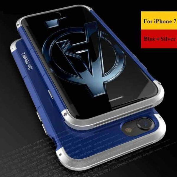 Planet Gates bluesilver / For iPhone 7 iPhone 7 Case Luxury Accessories Brand Metal Aluminum+Hard PC Shockproof Armor Back Phone Case For iPhone 7 plus Case Cover