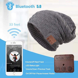 Planet Gates Bluetooth Beanie 5.0 for Men Women Smart Hat with Wireless Sport Headphones Knit Speaker Cap As Unique Gifts, Built-in Mic