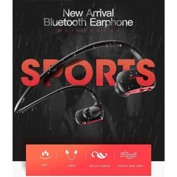 Planet Gates Bluetooth Headphone Bass IPX7 Waterproof Wireless Headset Bass Stereo Earphone with Microphone for Samsung iPhone