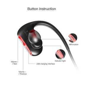 Planet Gates Bluetooth Headphone Bass IPX7 Waterproof Wireless Headset Bass Stereo Earphone with Microphone for Samsung iPhone