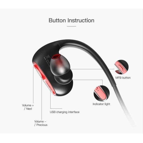 Planet Gates Bluetooth Headphone Bass IPX7 Waterproof Wireless Headset Bass Stereo Earphone with Microphone for Samsung iPhone