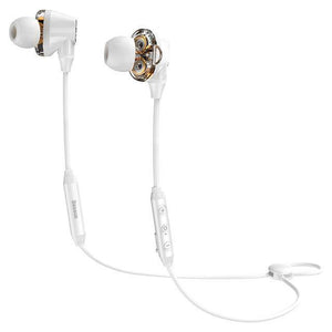Planet Gates Bluetooth S10 White Baseus S10 Double dynamic bluetooth earphone / H10 3.5MM Wired Earphone stereo bass sound earphones with mic for mobile phone