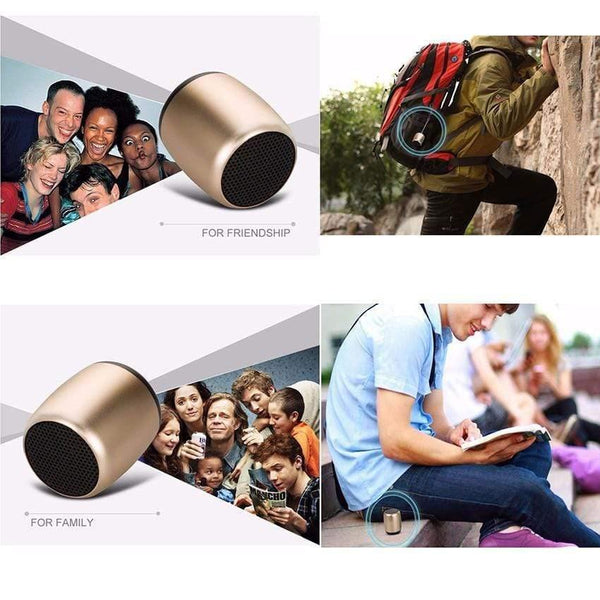 Planet Gates BM3 TWS Metal Super Mini Wireless Bluetooth Speaker Portable Small Pocket Size With Selfie Remote Control Microphone Lanyard