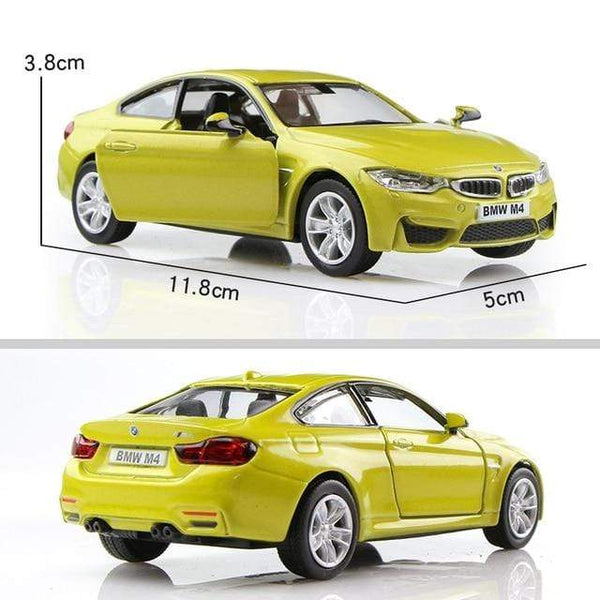 Planet Gates BMW M4 Gold Birthday Gift 1:36 Alloy Car Model Simulation Exquisite Diecasts Toy Vehicle RMZ city Maserati Aston Martin Doors Open Pull Back