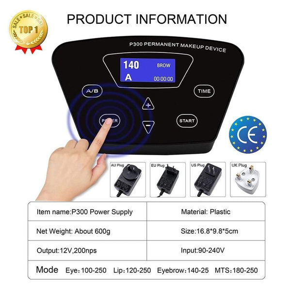 Planet Gates BMX Permanent Makeup Machine Dermografo Micropigmentacion Device PMU Machine for Eyebrow Lip Tattoo Pen Kit P300