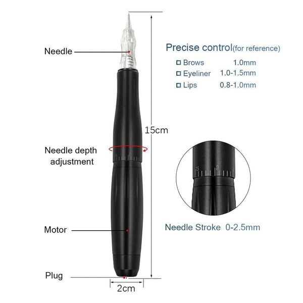 Planet Gates BMX Permanent Makeup Machine Tattoo Pen Professional Digital tattoo Machine PMU Machine Sets with Cartridges Eyebrow Lip LW002