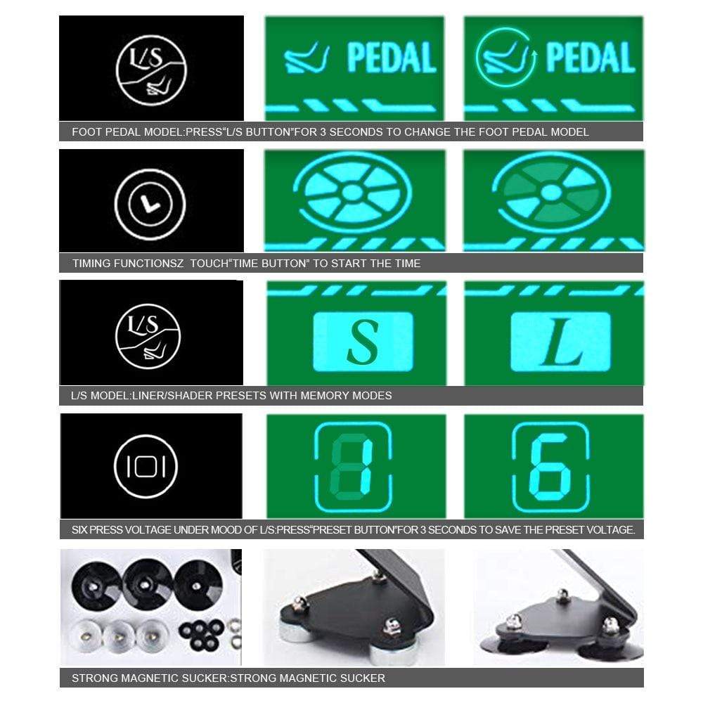 Planet Gates BMX Tattoo Kit Permanent Makeup Machine Set Rotary Tattoo Machine Gun LCD Tattoo Power Supply TP-5 for Tattoo Artist