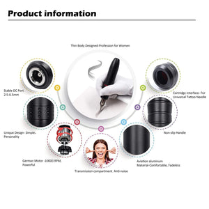 Planet Gates BMX Tattoo Kit Permanent Makeup Machine Set Rotary Tattoo Machine Gun LCD Tattoo Power Supply TP-5 for Tattoo Artist