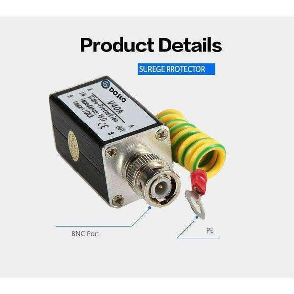 Planet Gates BNC COAX Coaxial Cable CCTV Monitoring Security Camera Monitor Surge Protector Thunder Lightning Arrester Protection Device