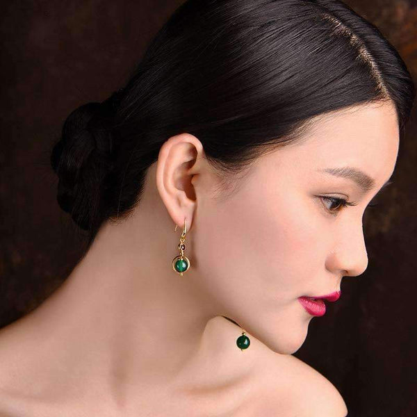 Planet Gates BOEYCJR Ethnic Vintage Dragonfly Stone Bead Asymmetric Dangle Earrings Fashion Jewelry Drop Hook Earrings For Women Gift 2018