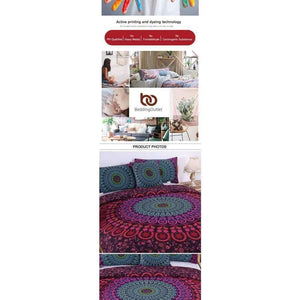 Planet Gates Bohemia Duvet Cover / USA California King / China Bedding Mandala Bedding Set Queen Soft Bedclothes Twill Bohemian Print Duvet Cover Set with Pillowcases 4pcs Bed Set Home