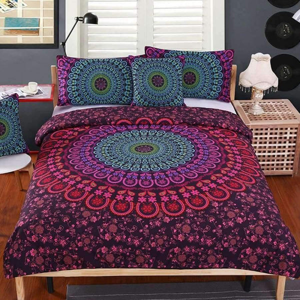 Planet Gates Bohemia Duvet Cover / USA California King / China Bedding Mandala Bedding Set Queen Soft Bedclothes Twill Bohemian Print Duvet Cover Set with Pillowcases 4pcs Bed Set Home