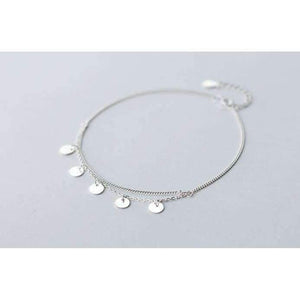 Planet Gates Bohi 100% real. 925 Sterling silver Fine Jewelry Multi-Layers Polished Plain Round Coin design Anklet  Bracelet women's GTLS547