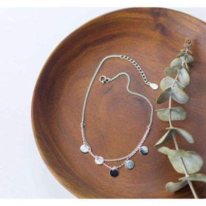 Planet Gates Bohi 100% real. 925 Sterling silver Fine Jewelry Multi-Layers Polished Plain Round Coin design Anklet  Bracelet women's GTLS547