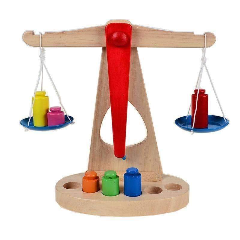Planet Gates BOHS Wooden Toy Store Balance Scale with Weight for Children Kitchen Pretend Play Basic Life Skills Early Learning Toys