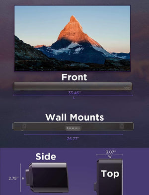Planet Gates BOMAKER 100W TV Sound Bar Wired&Wireless Bluetooth Home 9 EQs/Deep Bass/CEC Remote/3D Surround SoundBar PC Theater TV Speaker