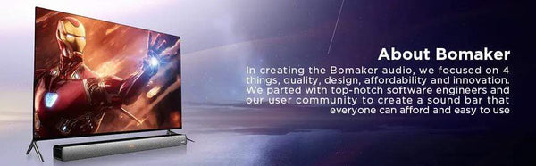 Planet Gates BOMAKER 100W TV Sound Bar Wired&Wireless Bluetooth Home 9 EQs/Deep Bass/CEC Remote/3D Surround SoundBar PC Theater TV Speaker