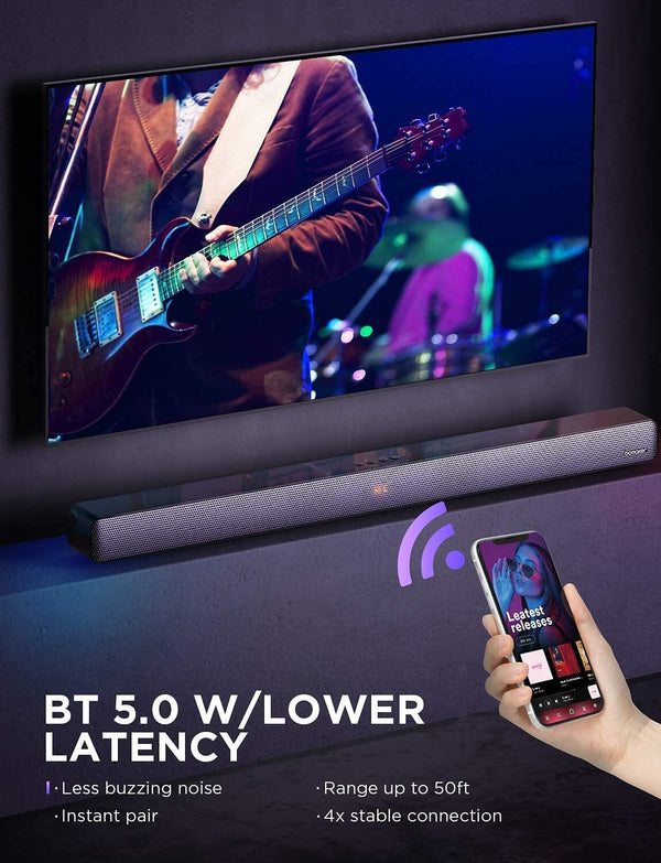 Planet Gates BOMAKER 100W TV Sound Bar Wired&Wireless Bluetooth Home 9 EQs/Deep Bass/CEC Remote/3D Surround SoundBar PC Theater TV Speaker